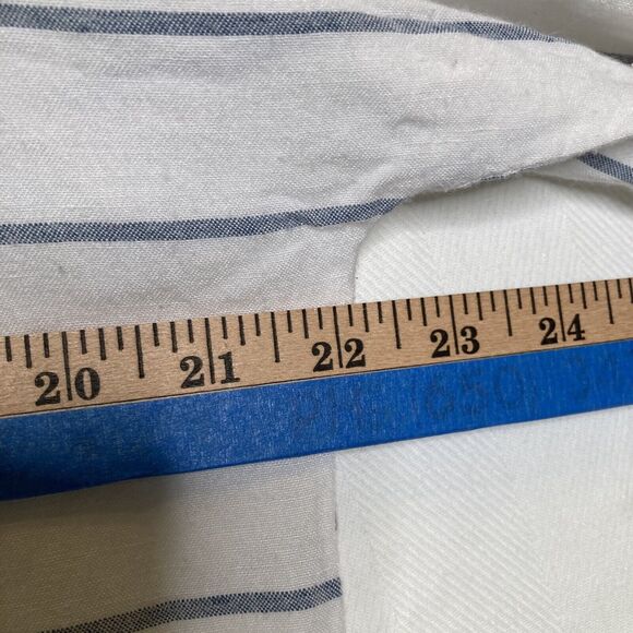 Rails Lily Positano Stripe Tunic Top XS Linen Rayon White Blue Oversized Tie - Picture 7 of 12